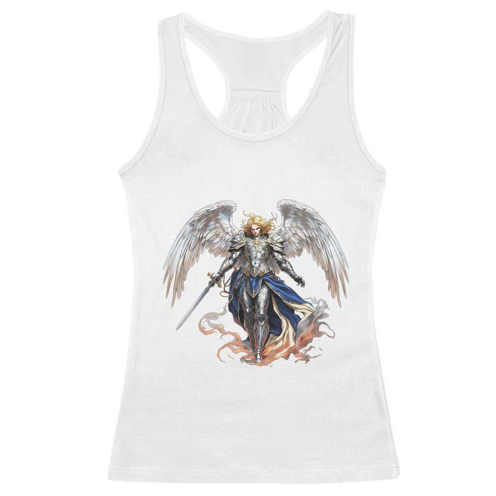Archangel Saint Michael Warrior Racerback Tank Top Catholic Protection Gift