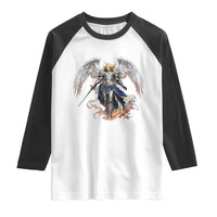 Archangel Saint Michael Warrior Raglan Shirt Catholic Protection Gift