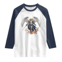 Archangel Saint Michael Warrior Raglan Shirt Catholic Protection Gift