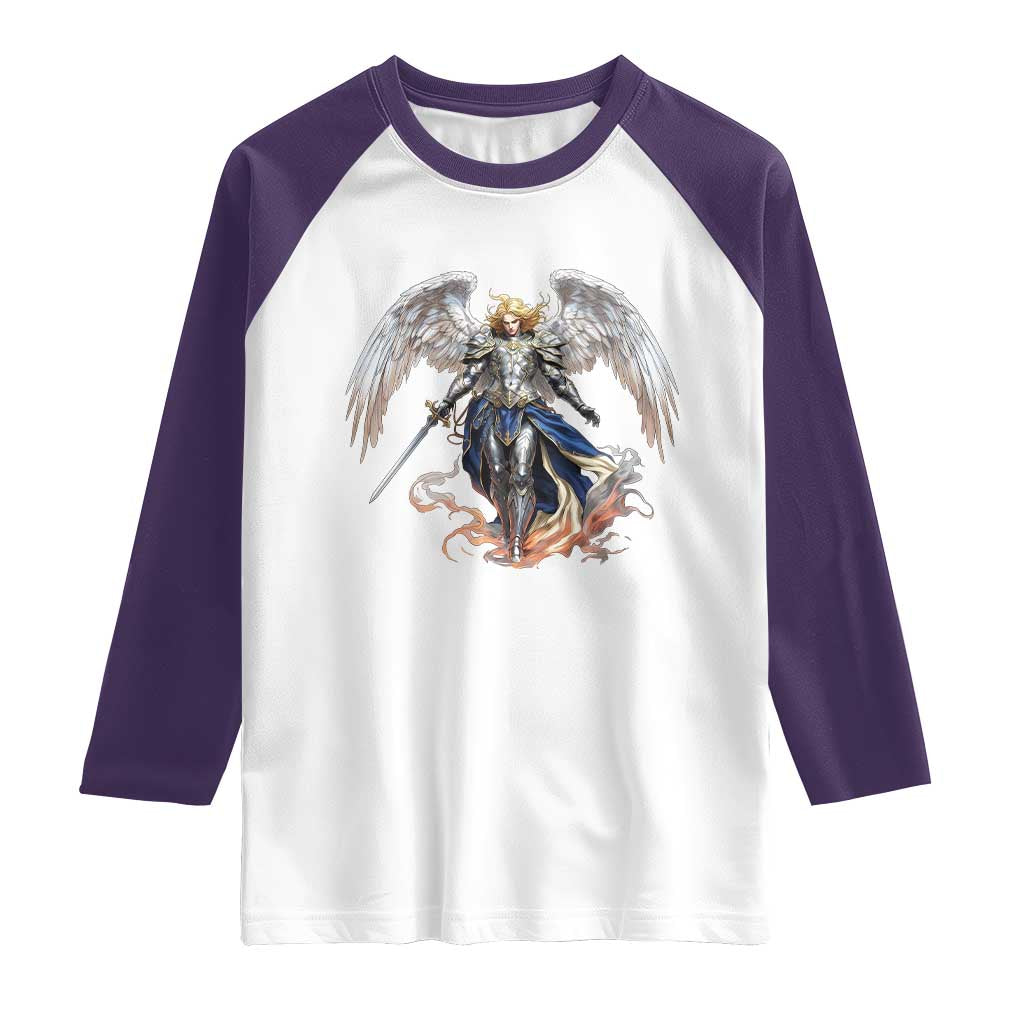 Archangel Saint Michael Warrior Raglan Shirt Catholic Protection Gift