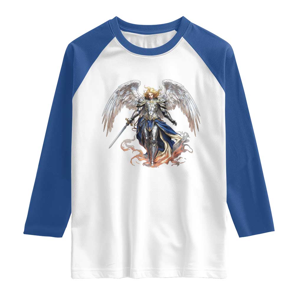 Archangel Saint Michael Warrior Raglan Shirt Catholic Protection Gift