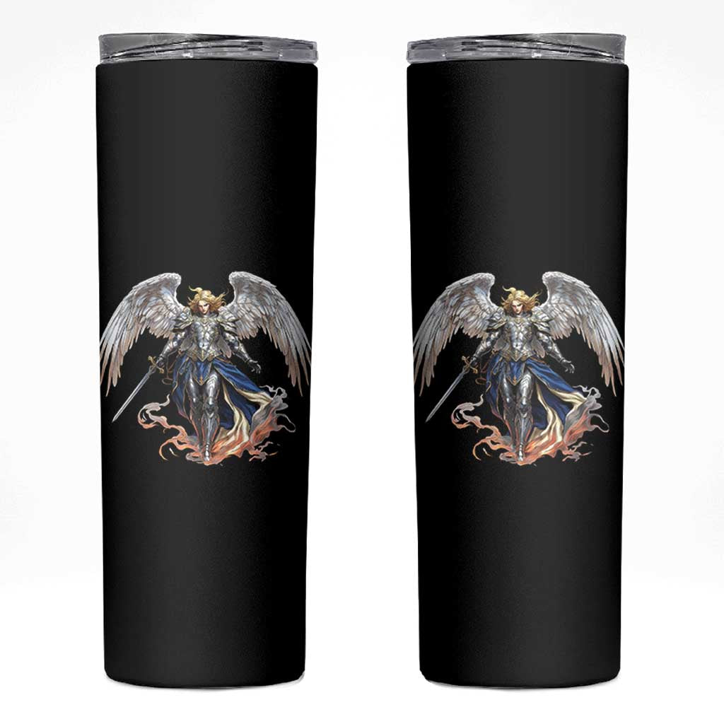 Archangel Saint Michael Warrior Skinny Tumbler Catholic Protection Gift