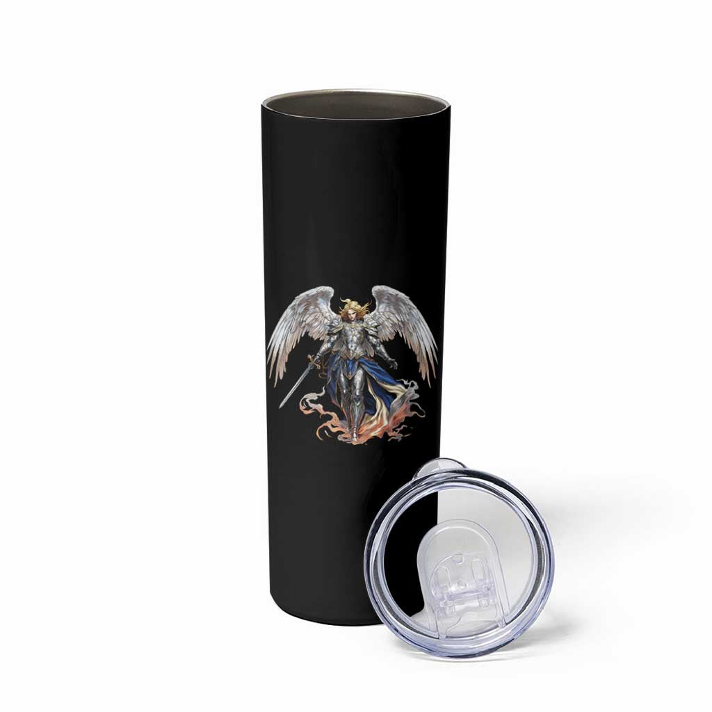 Archangel Saint Michael Warrior Skinny Tumbler Catholic Protection Gift