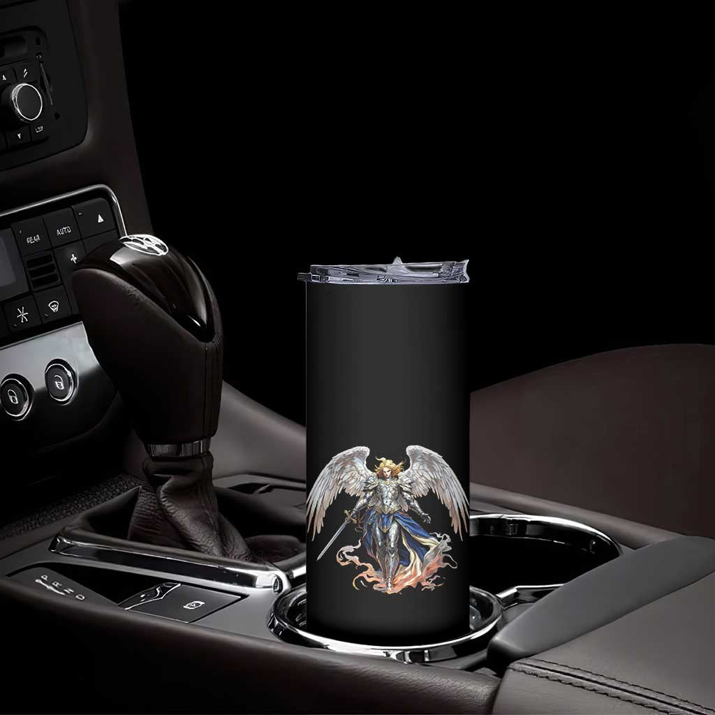 Archangel Saint Michael Warrior Skinny Tumbler Catholic Protection Gift