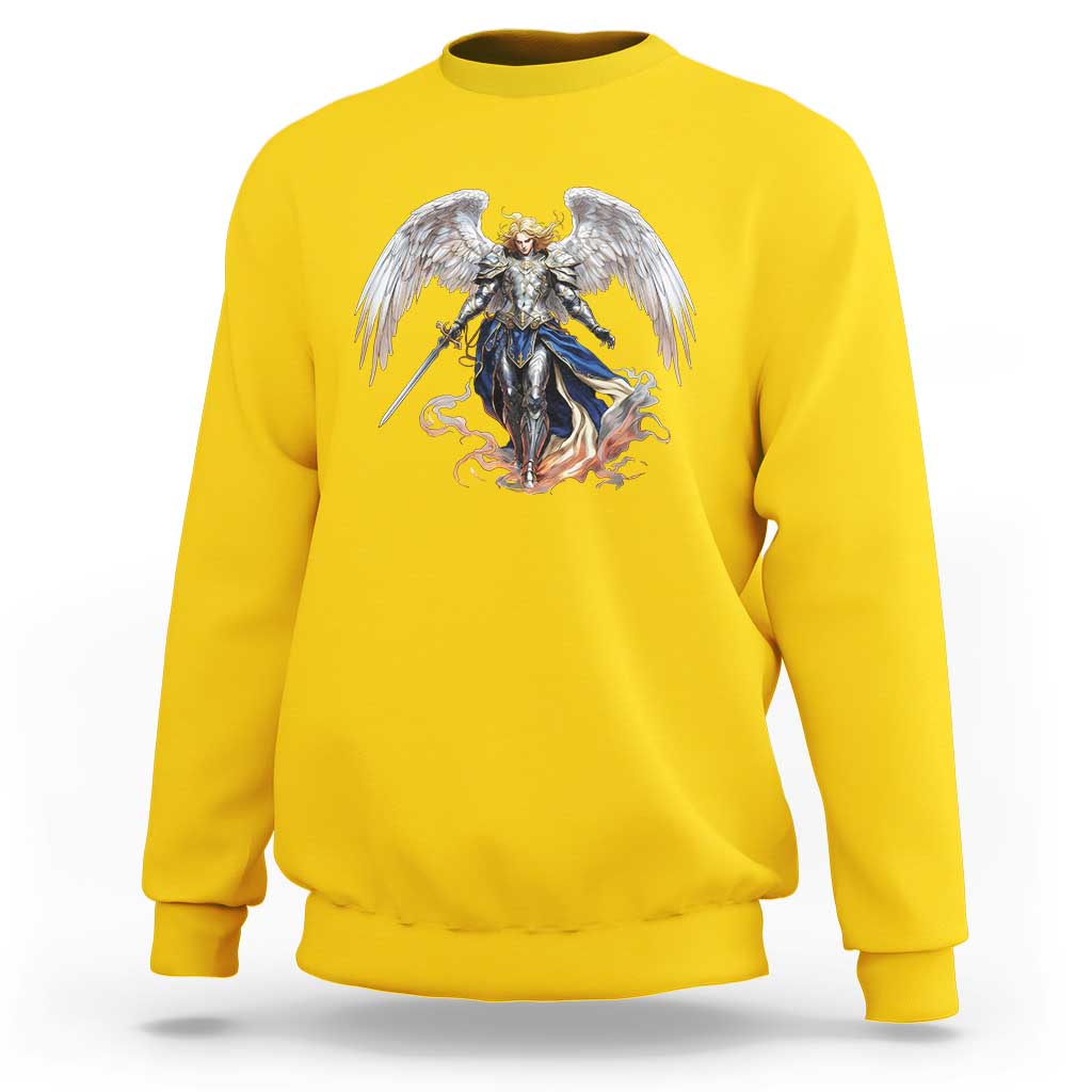 Archangel Saint Michael Warrior Sweatshirt Catholic Protection Gift