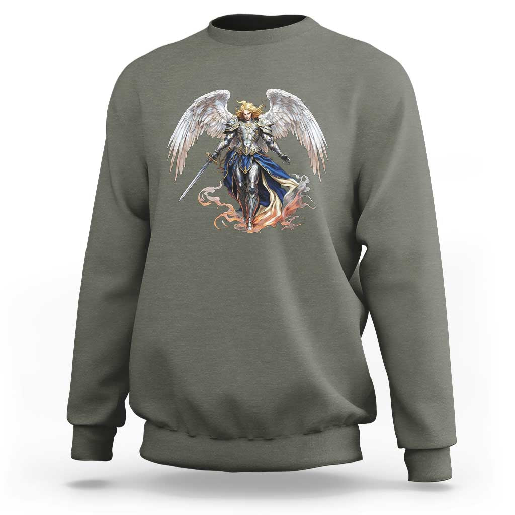Archangel Saint Michael Warrior Sweatshirt Catholic Protection Gift