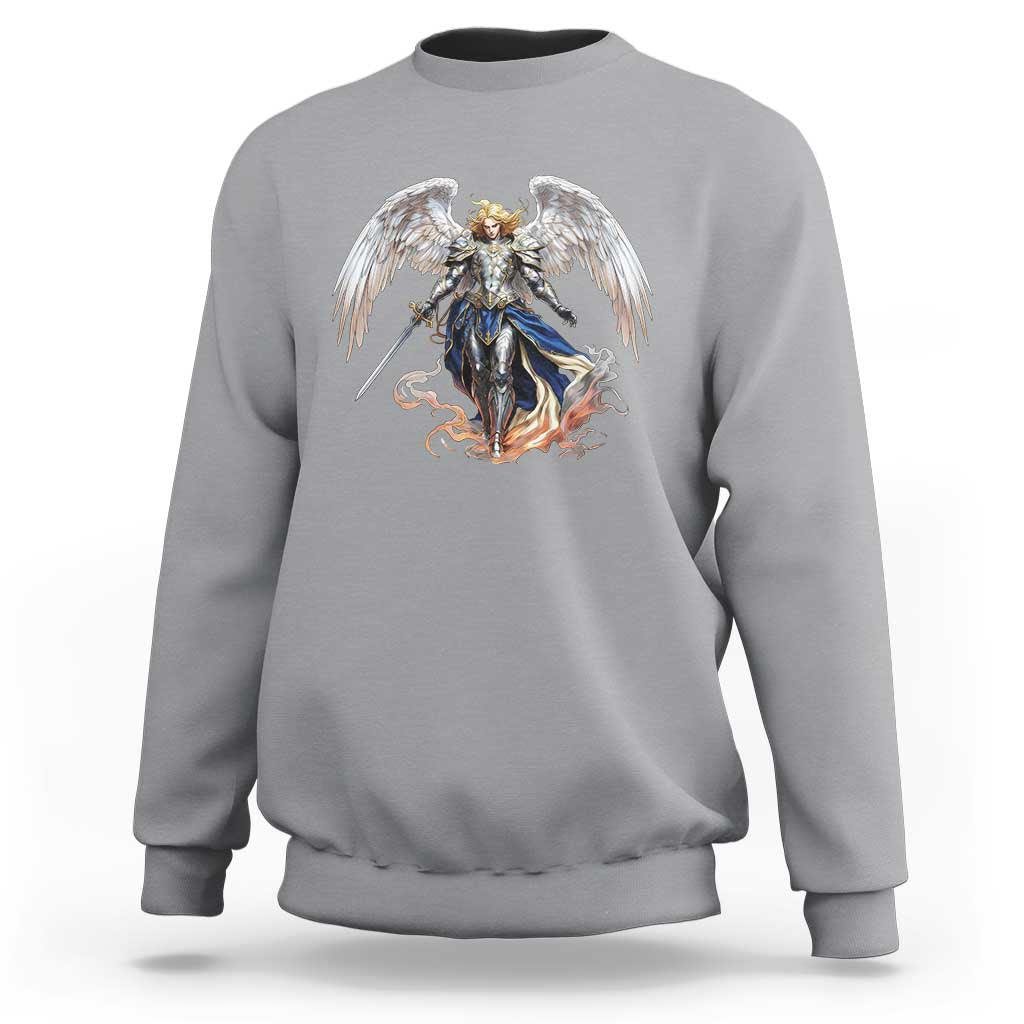 Archangel Saint Michael Warrior Sweatshirt Catholic Protection Gift