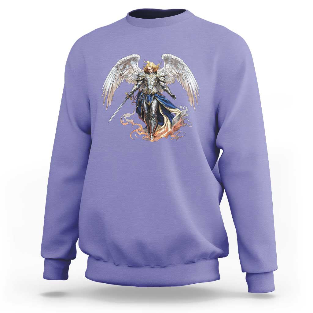 Archangel Saint Michael Warrior Sweatshirt Catholic Protection Gift