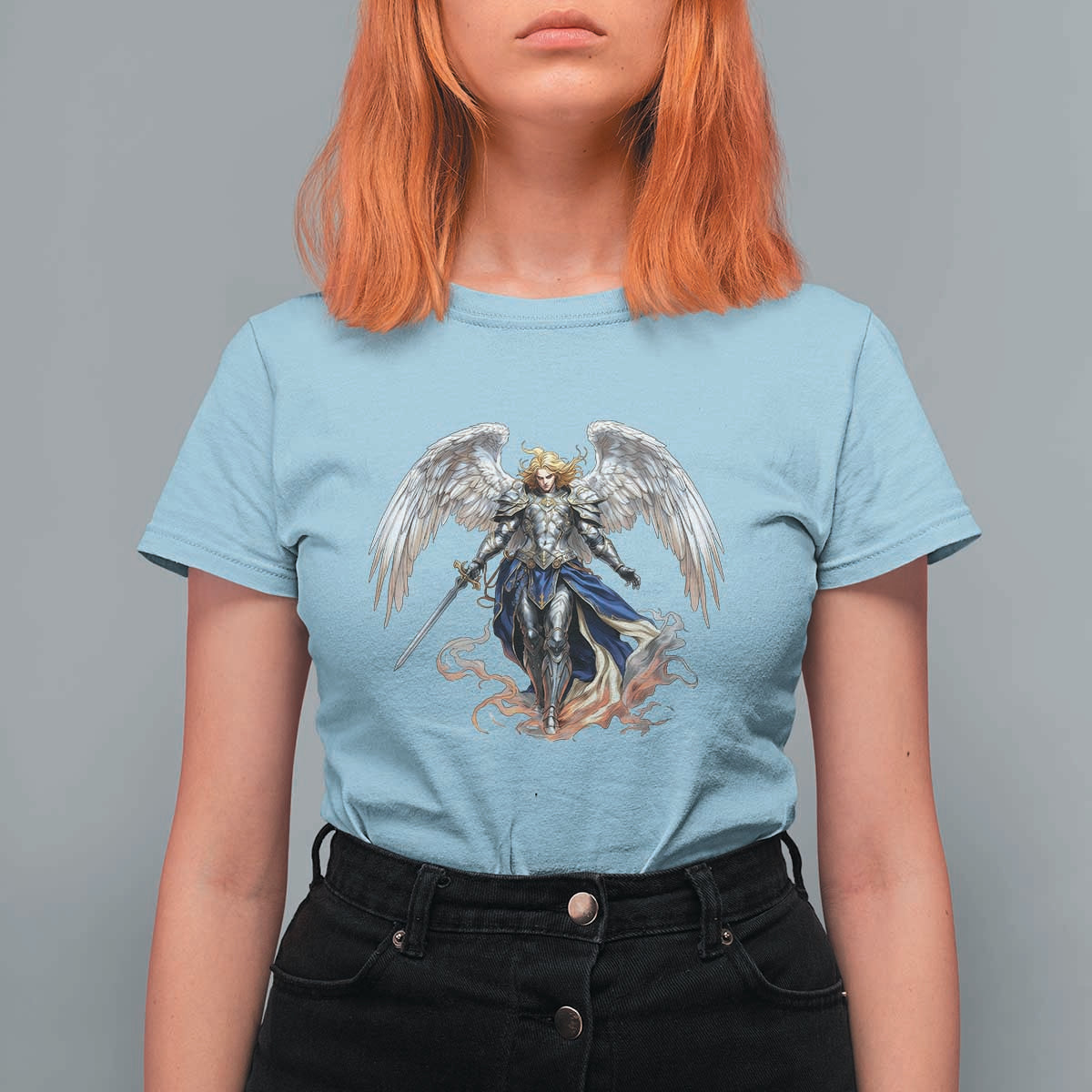 Archangel Saint Michael Warrior T Shirt For Women Catholic Protection Gift