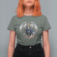 Archangel Saint Michael Warrior T Shirt For Women Catholic Protection Gift