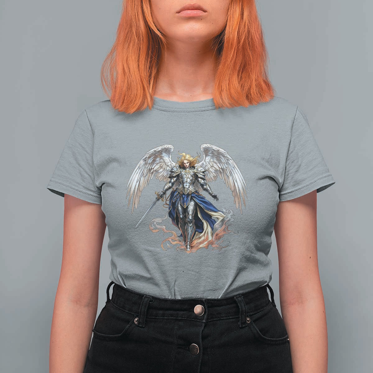 Archangel Saint Michael Warrior T Shirt For Women Catholic Protection Gift