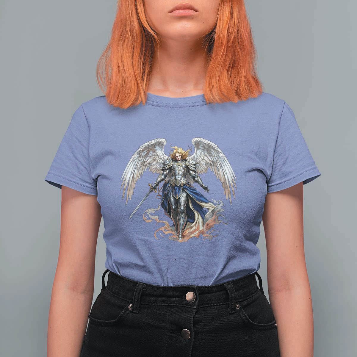 Archangel Saint Michael Warrior T Shirt For Women Catholic Protection Gift