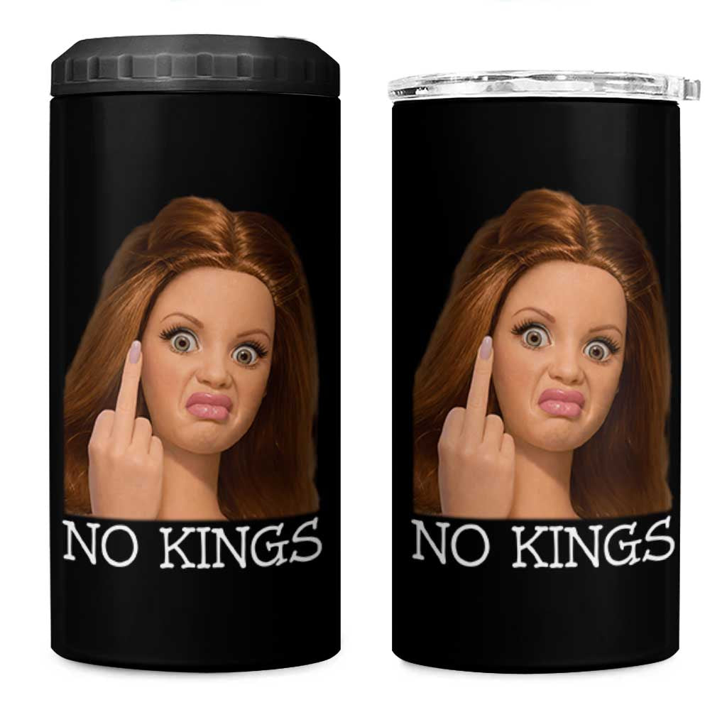 No Kings 4 in 1 Can Cooler Tumbler Funny Disgusted Doll Face Meme