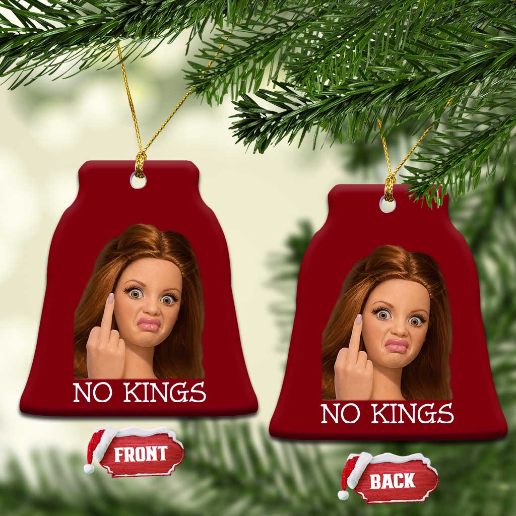 No Kings Ceramic Ornament Funny Disgusted Doll Face Meme