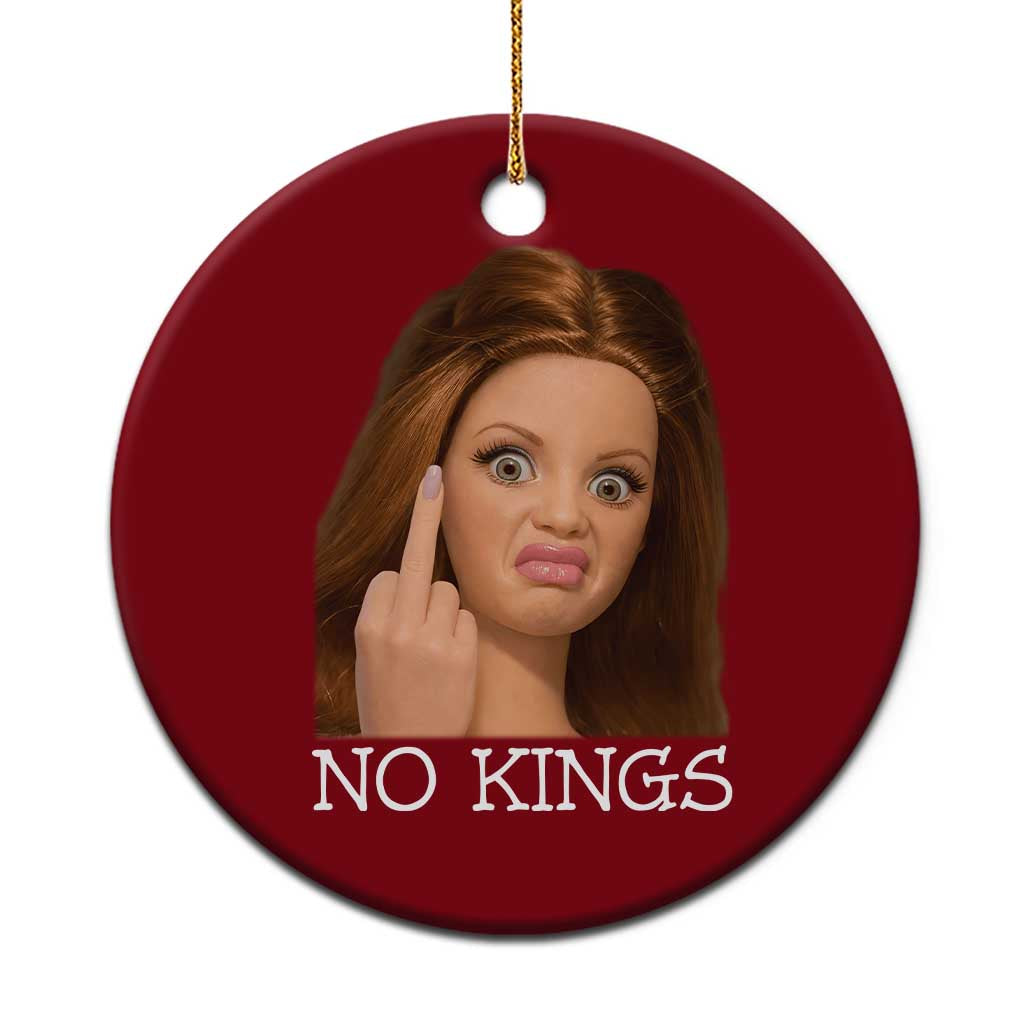 No Kings Ceramic Ornament Funny Disgusted Doll Face Meme