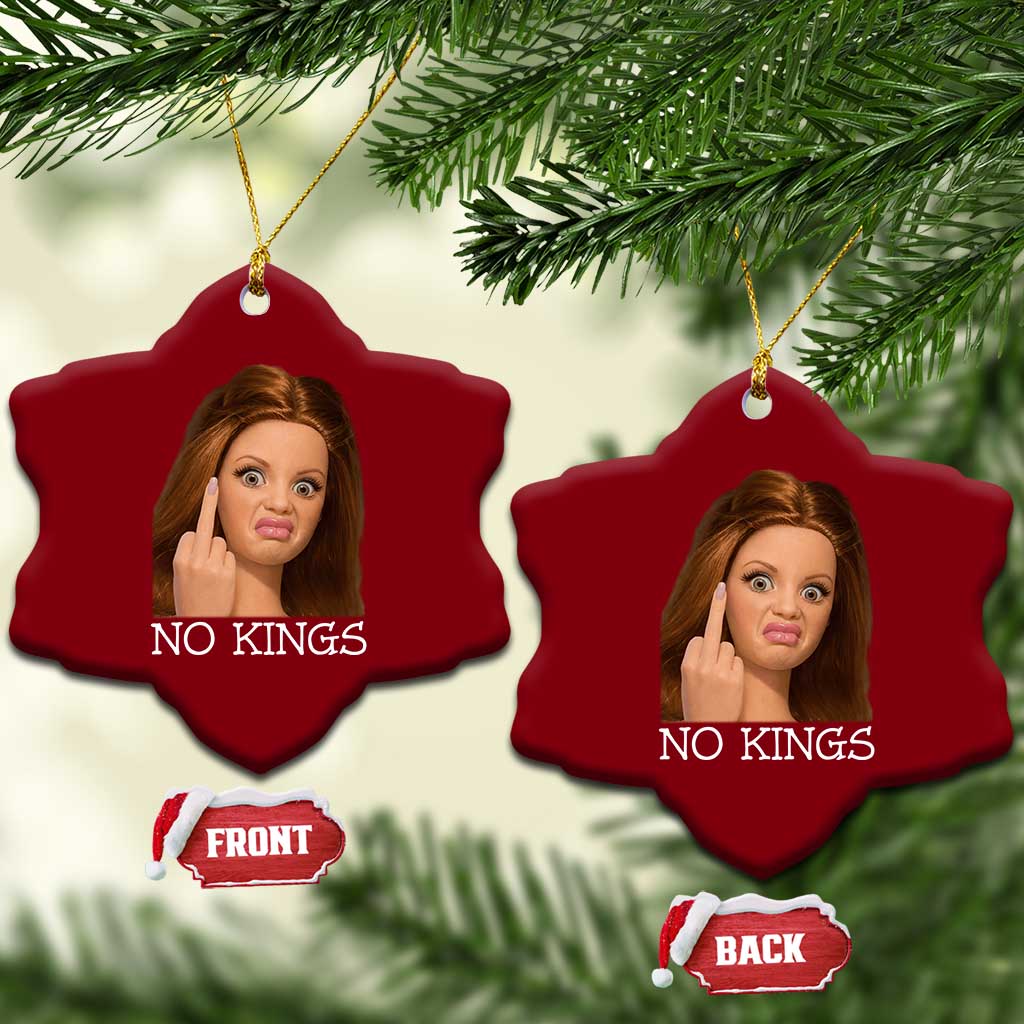 No Kings Ceramic Ornament Funny Disgusted Doll Face Meme