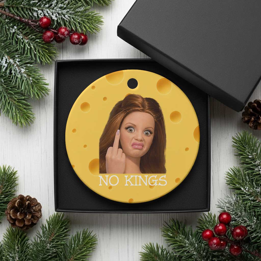 No Kings Ceramic Ornament Funny Disgusted Doll Face Meme