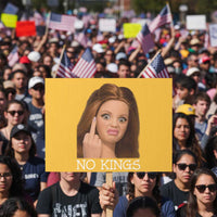 No Kings Protest Sign Funny Disgusted Doll Face Meme