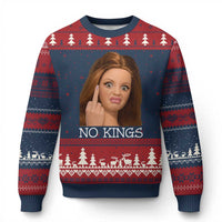 No Kings Ugly Christmas Sweater Funny Disgusted Doll Face Meme