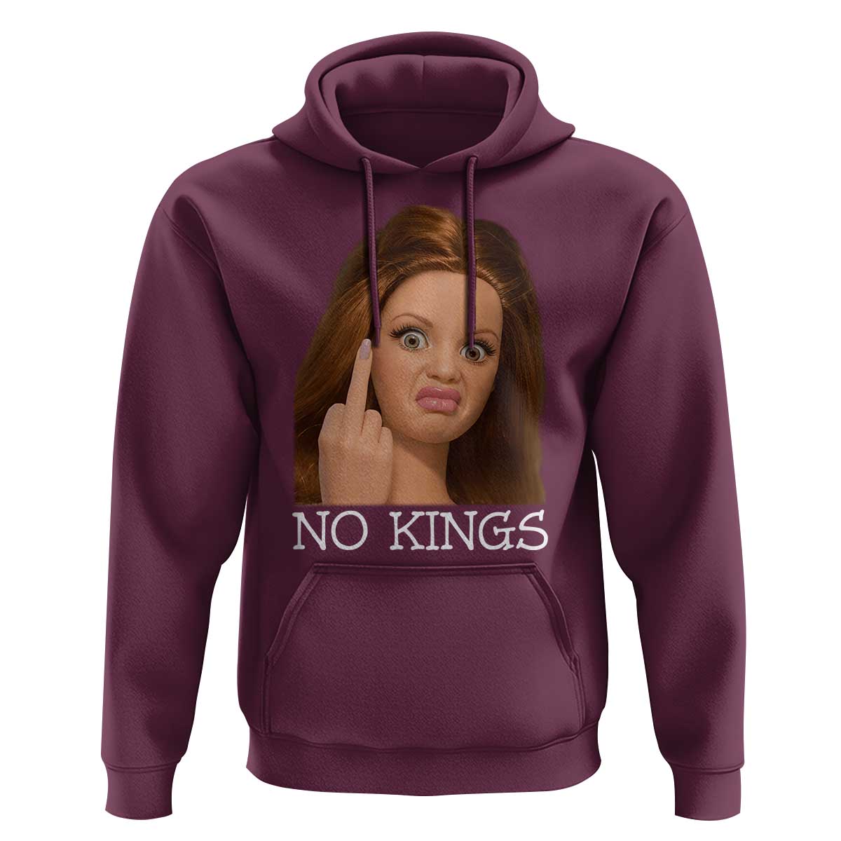 No Kings Hoodie Funny Disgusted Doll Face Meme