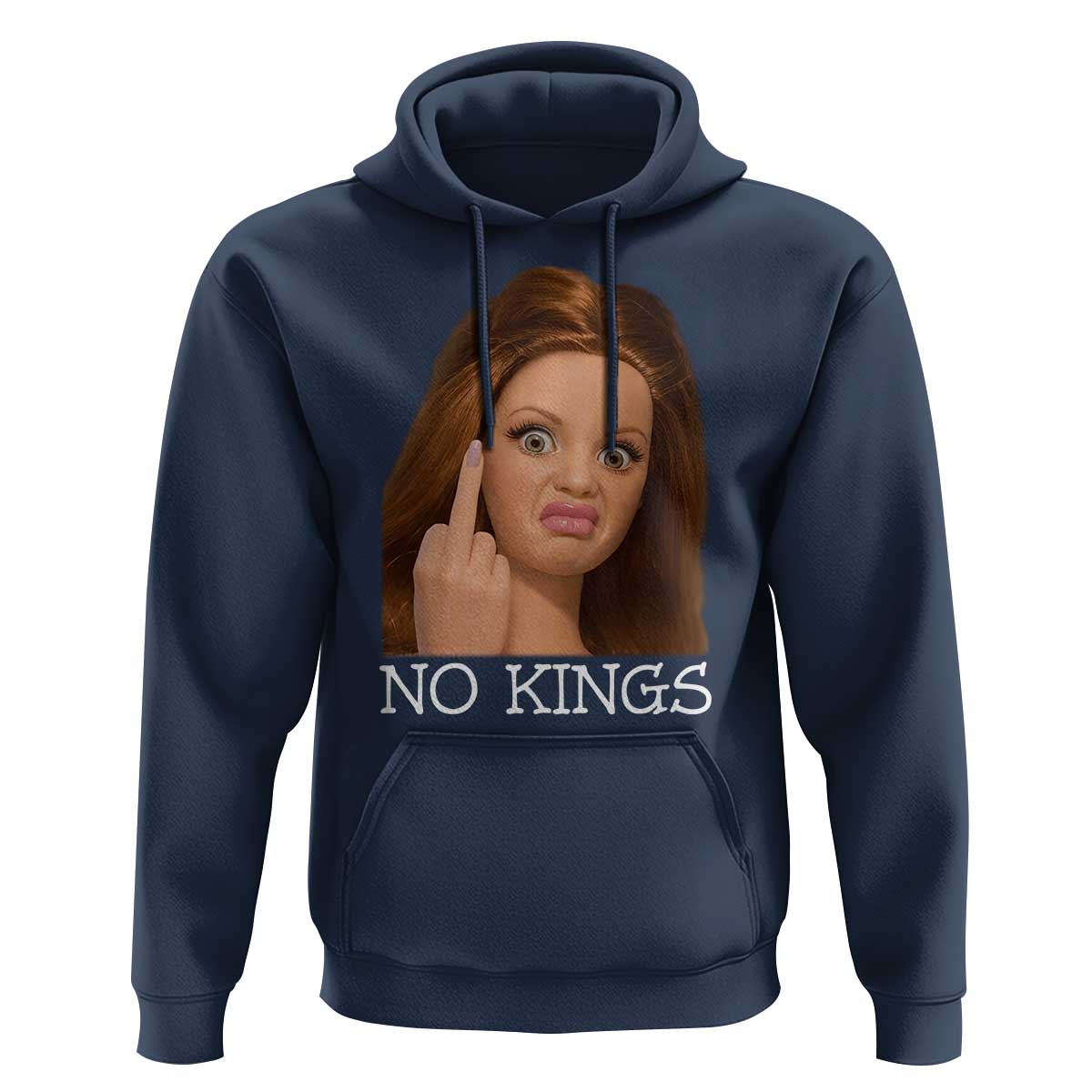 No Kings Hoodie Funny Disgusted Doll Face Meme