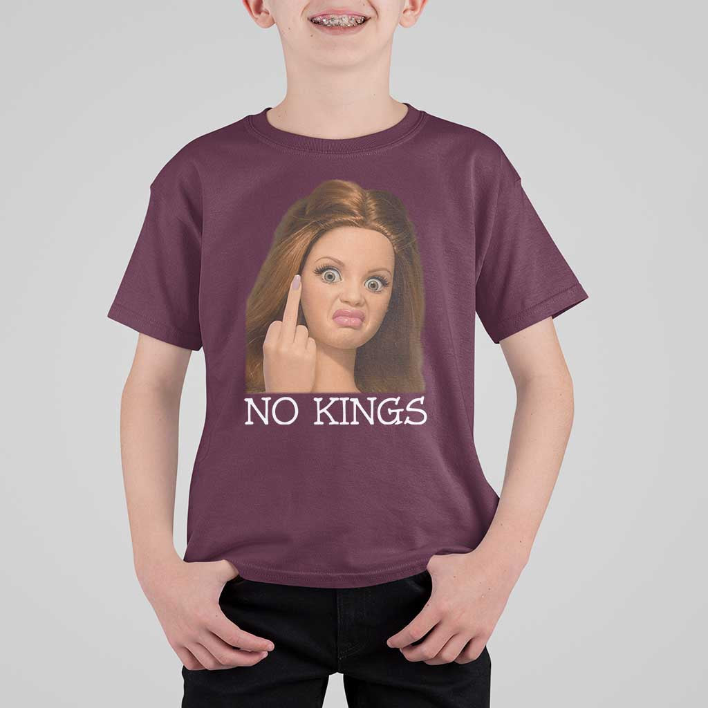No Kings T Shirt For Kid Funny Disgusted Doll Face Meme