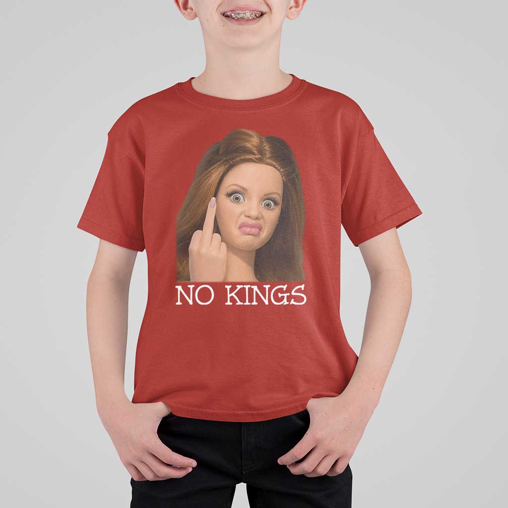 No Kings T Shirt For Kid Funny Disgusted Doll Face Meme