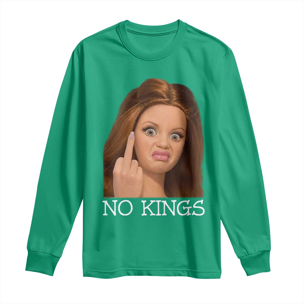 No Kings Long Sleeve Shirt Funny Disgusted Doll Face Meme
