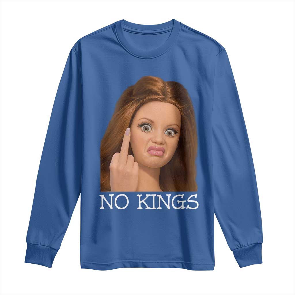 No Kings Long Sleeve Shirt Funny Disgusted Doll Face Meme