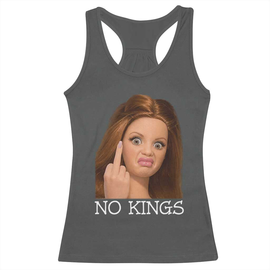 No Kings Racerback Tank Top Funny Disgusted Doll Face Meme