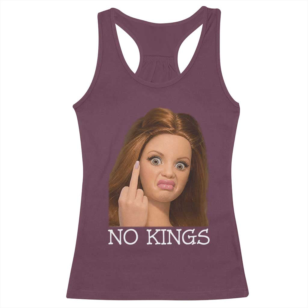 No Kings Racerback Tank Top Funny Disgusted Doll Face Meme