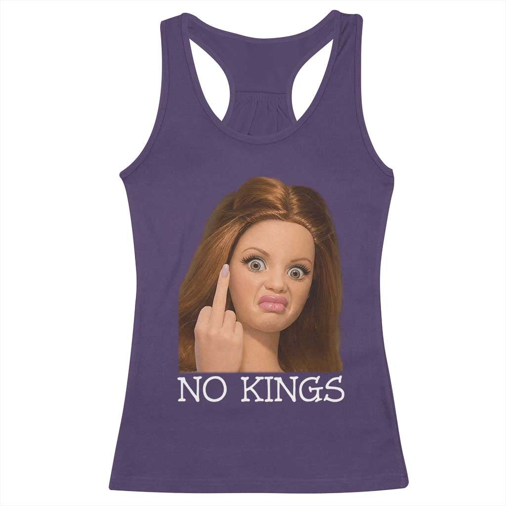 No Kings Racerback Tank Top Funny Disgusted Doll Face Meme
