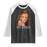 No Kings Raglan Shirt Funny Disgusted Doll Face Meme