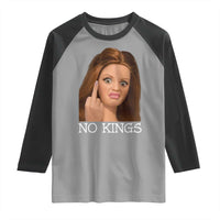 No Kings Raglan Shirt Funny Disgusted Doll Face Meme