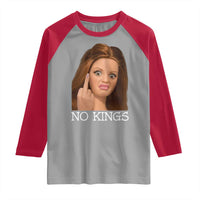 No Kings Raglan Shirt Funny Disgusted Doll Face Meme