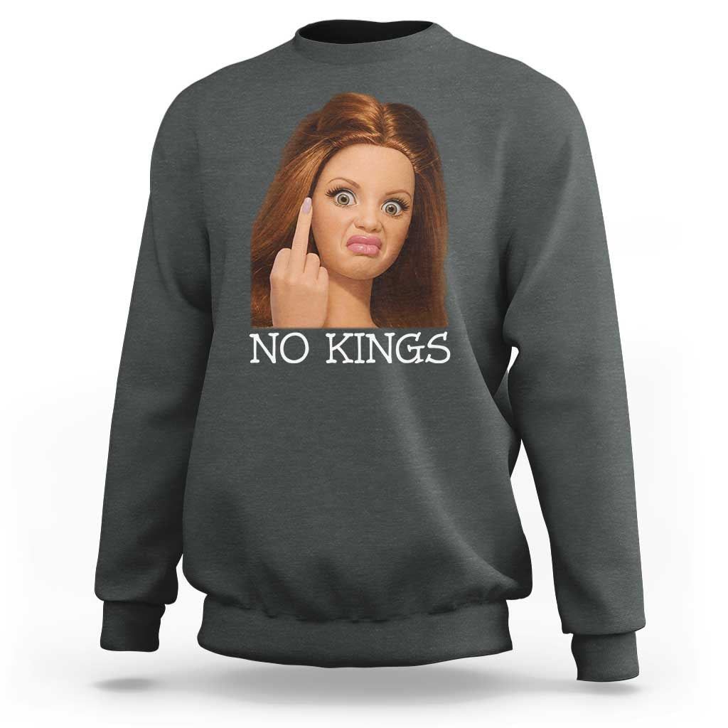 No Kings Sweatshirt Funny Disgusted Doll Face Meme