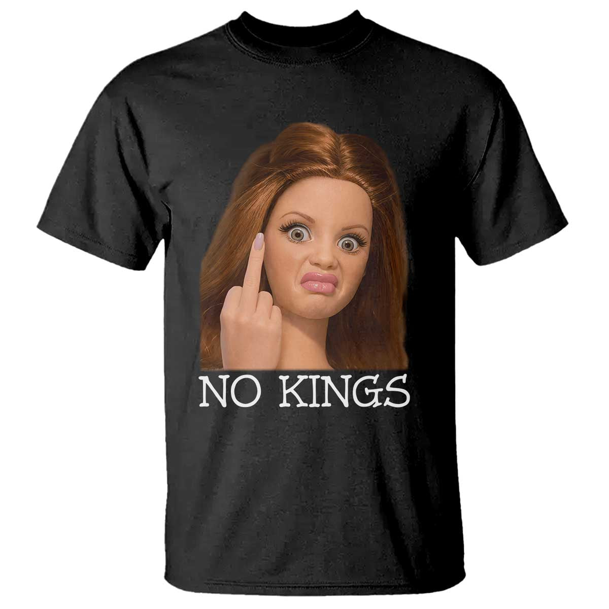 No Kings T Shirt Funny Disgusted Doll Face Meme