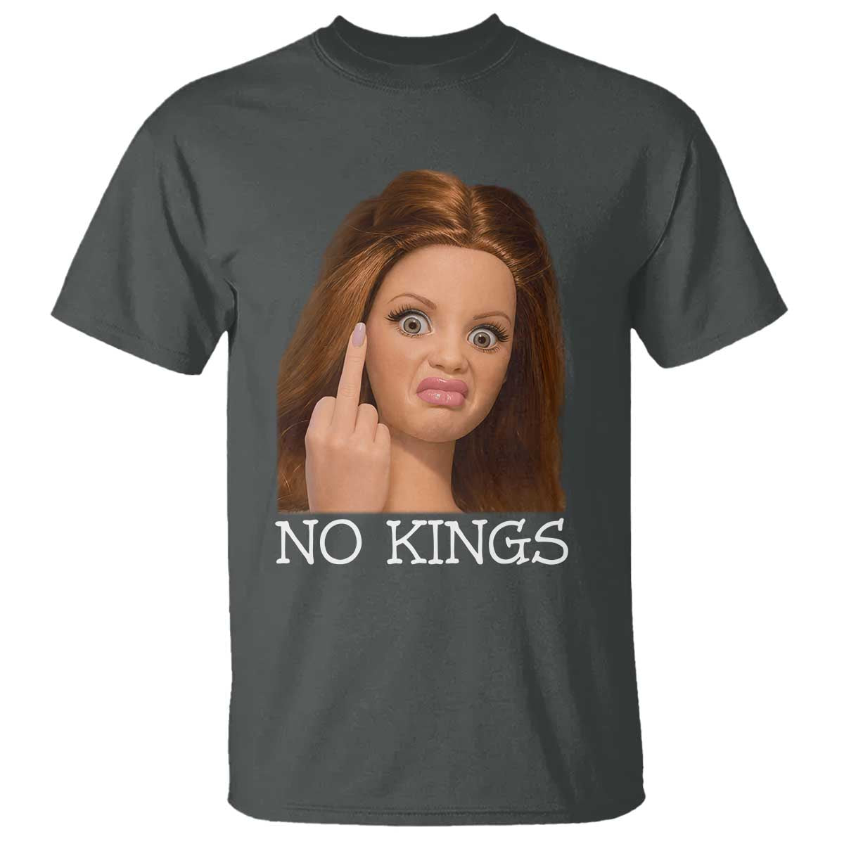 No Kings T Shirt Funny Disgusted Doll Face Meme