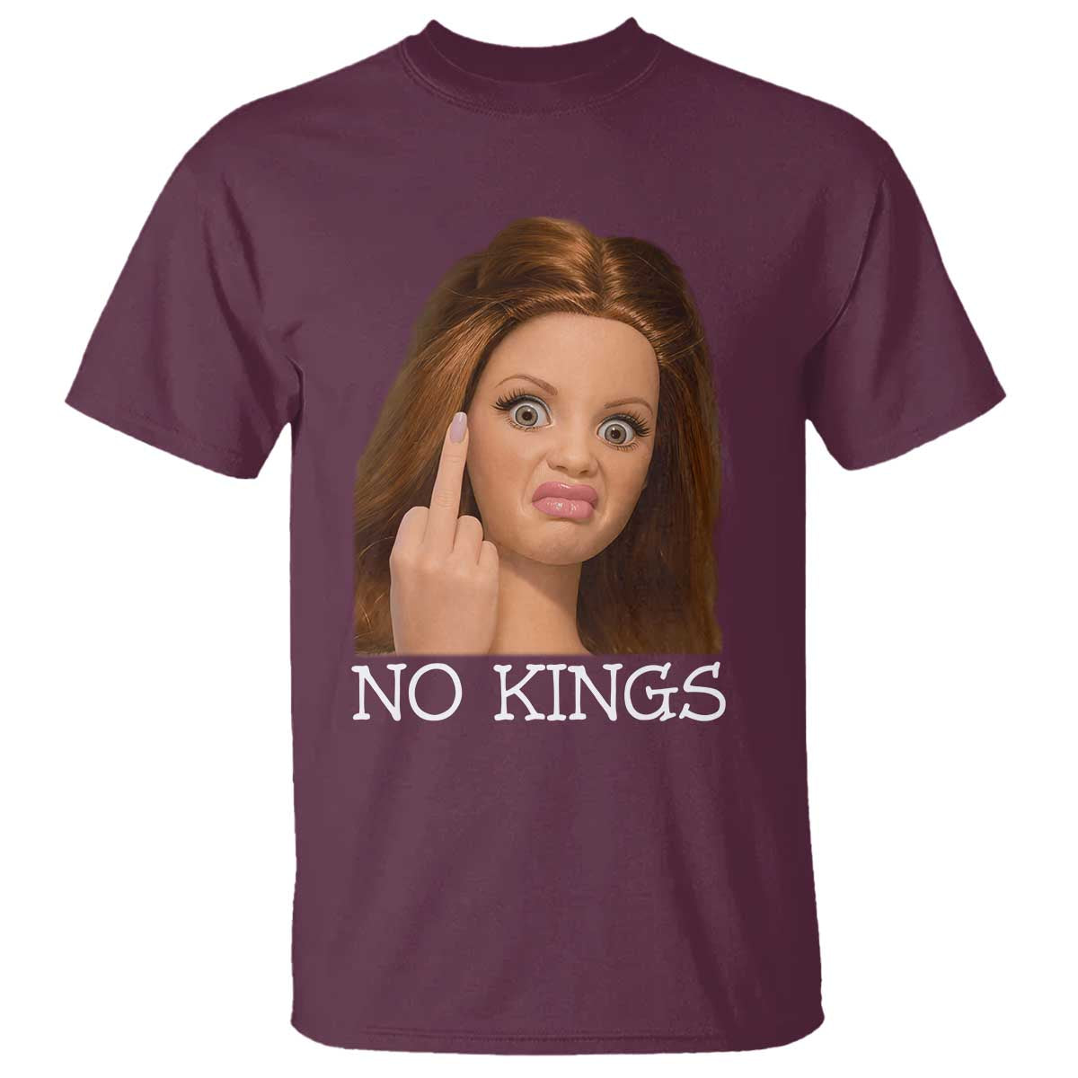 No Kings T Shirt Funny Disgusted Doll Face Meme