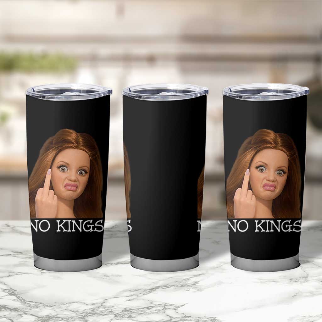 No Kings Tumbler Cup Funny Disgusted Doll Face Meme