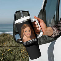 No Kings Tumbler With Handle Funny Disgusted Doll Face Meme