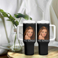 No Kings Tumbler With Handle Funny Disgusted Doll Face Meme