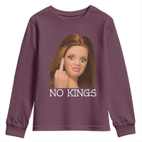 No Kings Youth Sweatshirt Funny Disgusted Doll Face Meme