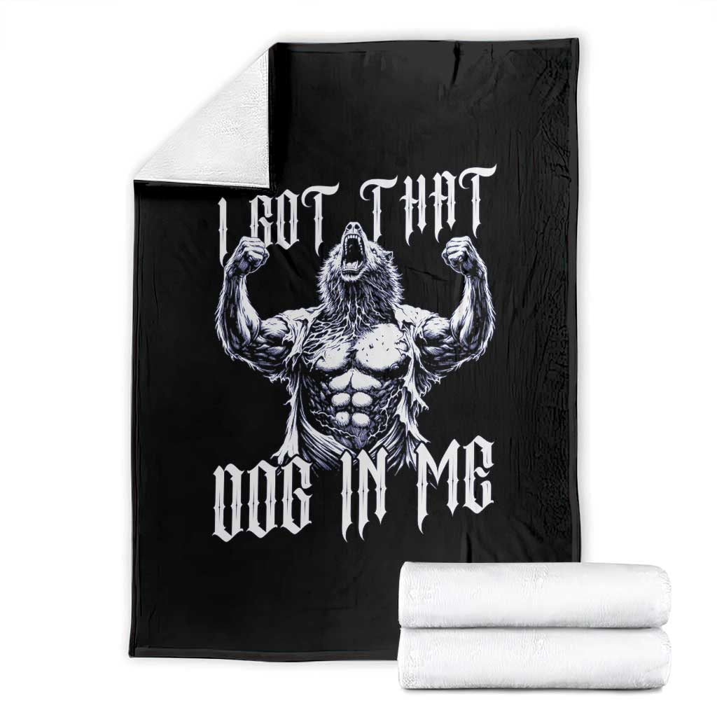 Funny Alpha Wolf Meme Throw Blanket I Got That Dog In Me
