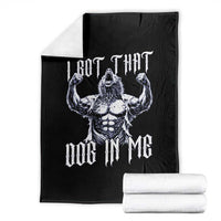 Funny Alpha Wolf Meme Throw Blanket I Got That Dog In Me