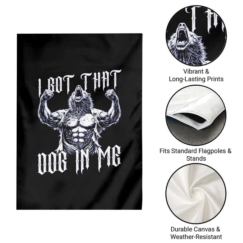 Funny Alpha Wolf Meme Garden Flag I Got That Dog In Me