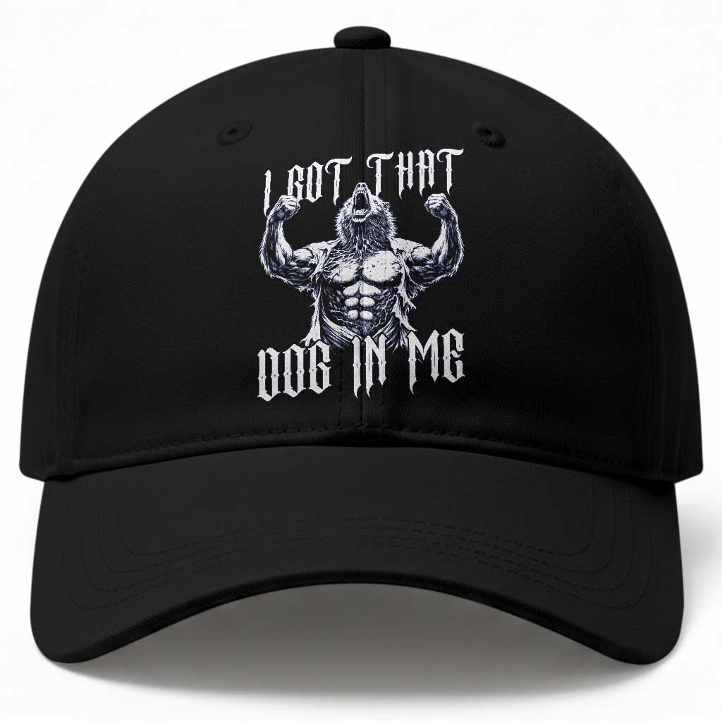 Funny Alpha Wolf Meme Baseball Cap I Got That Dog In Me