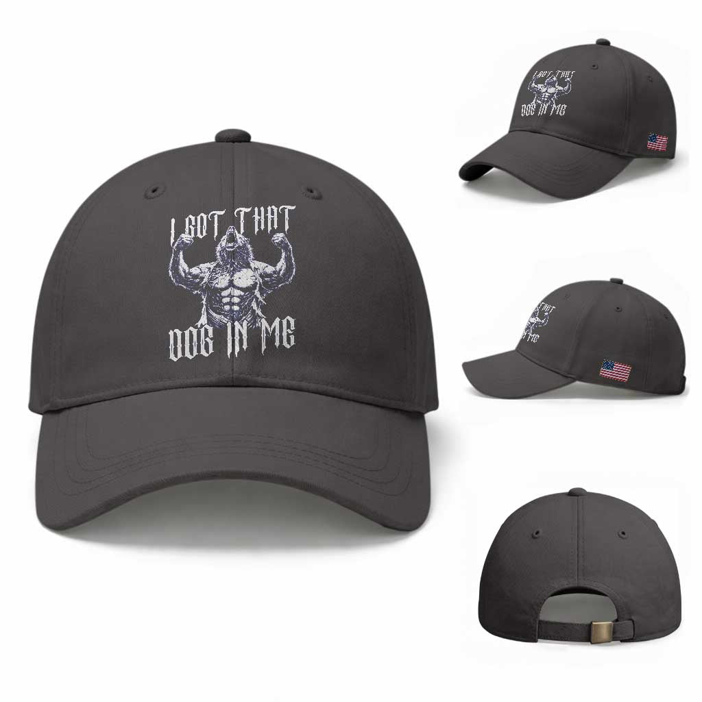 Funny Alpha Wolf Meme Baseball Cap I Got That Dog In Me