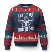 Funny Alpha Wolf Meme Ugly Christmas Sweater I Got That Dog In Me