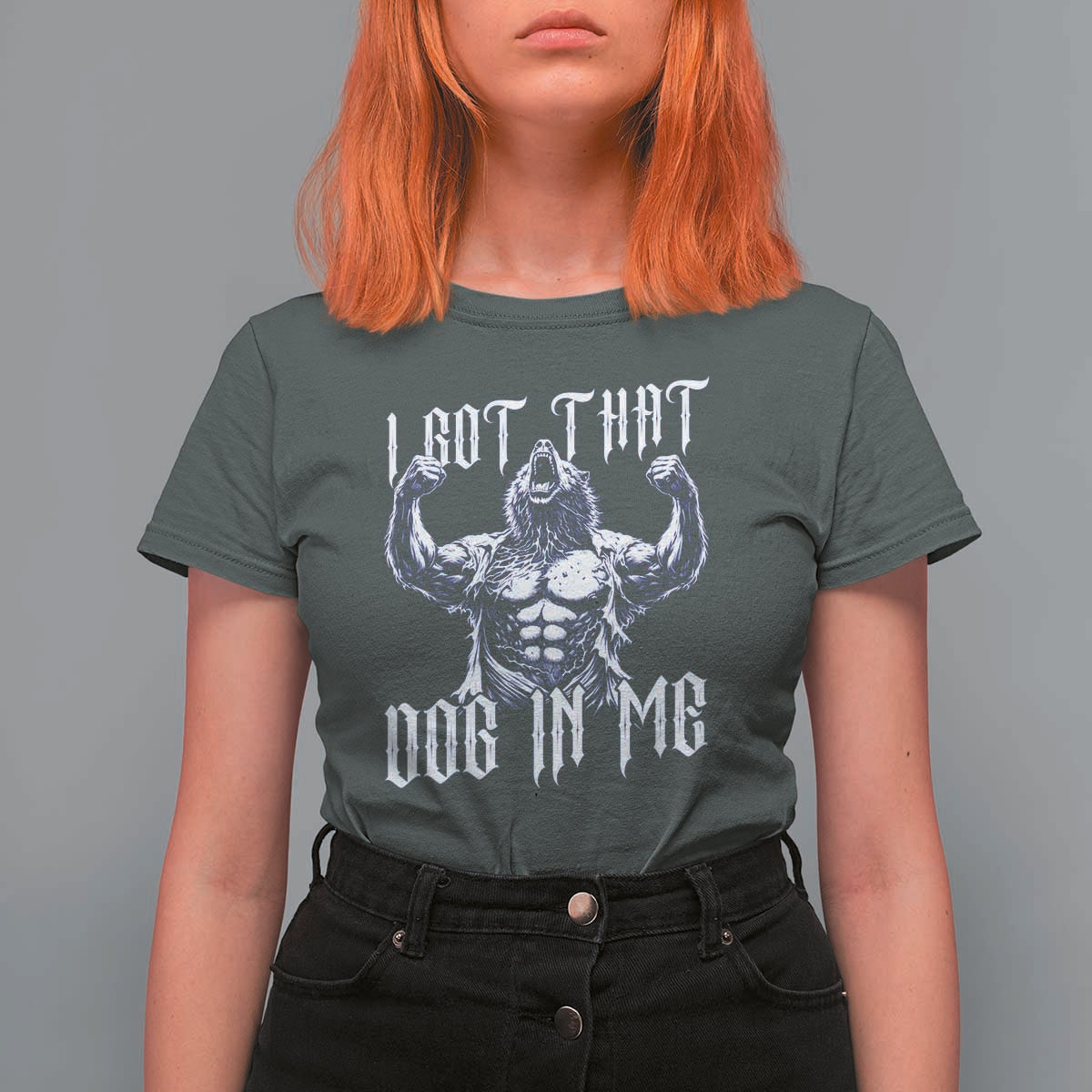 Funny Alpha Wolf Meme T Shirt For Women I Got That Dog In Me
